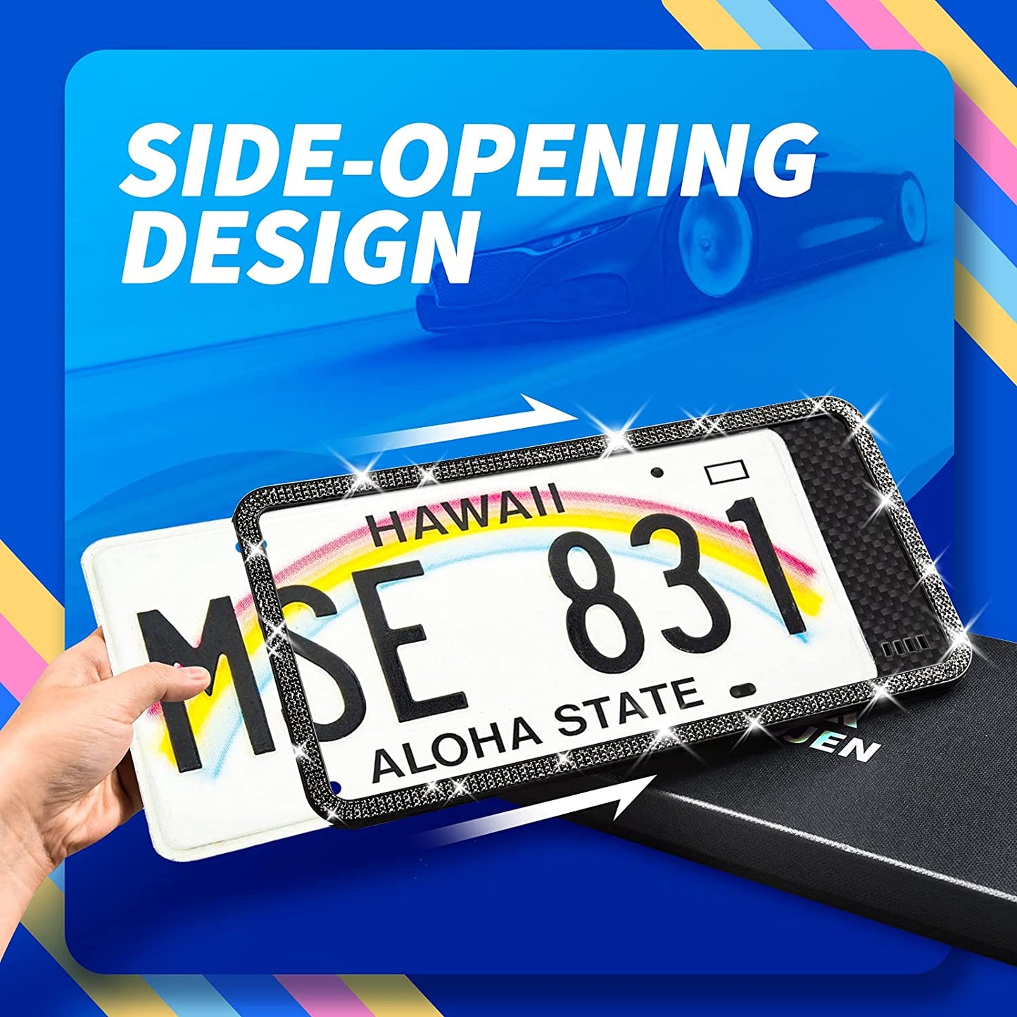 Sparkly Silicone License Plate Frames