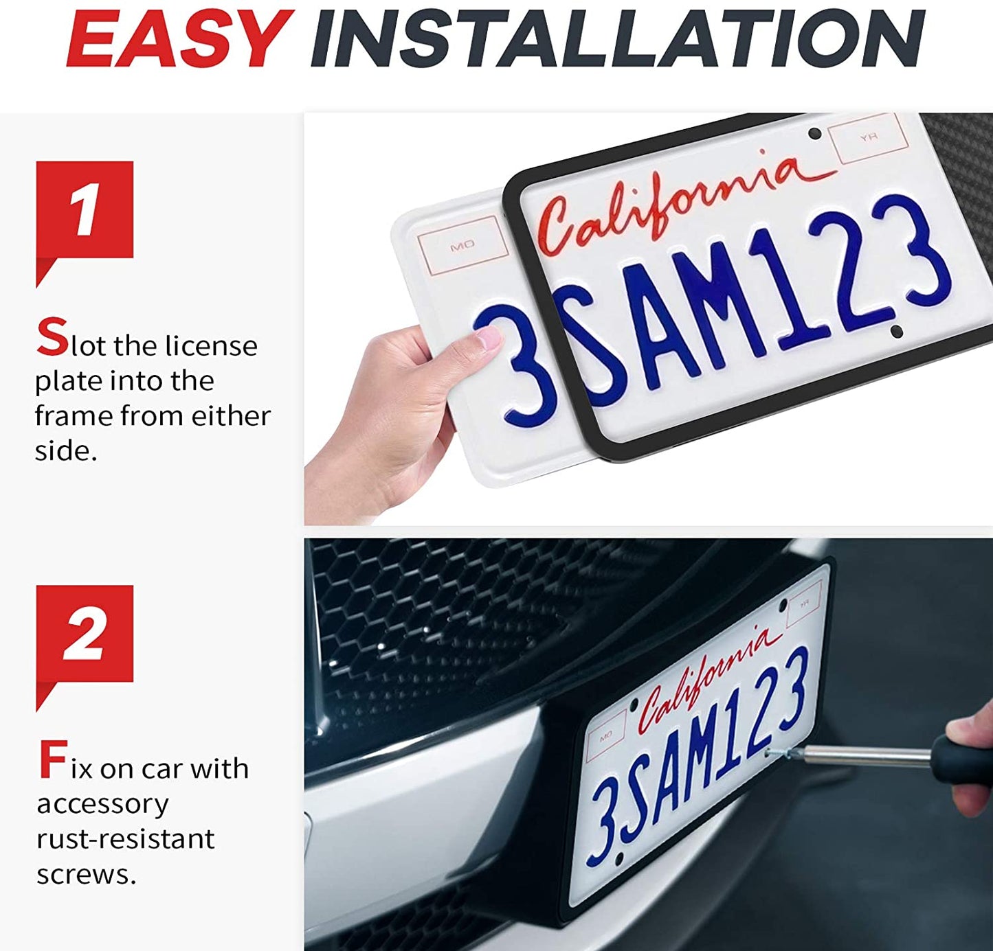 Side-Opening License Plate Frames